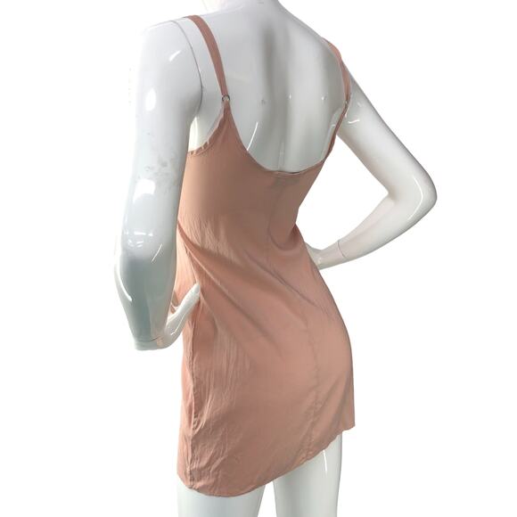 Fleur Du Mal Womens Size S Slip Dress Silk Short Double Scoop Adjustable Pink - Picture 6 of 15